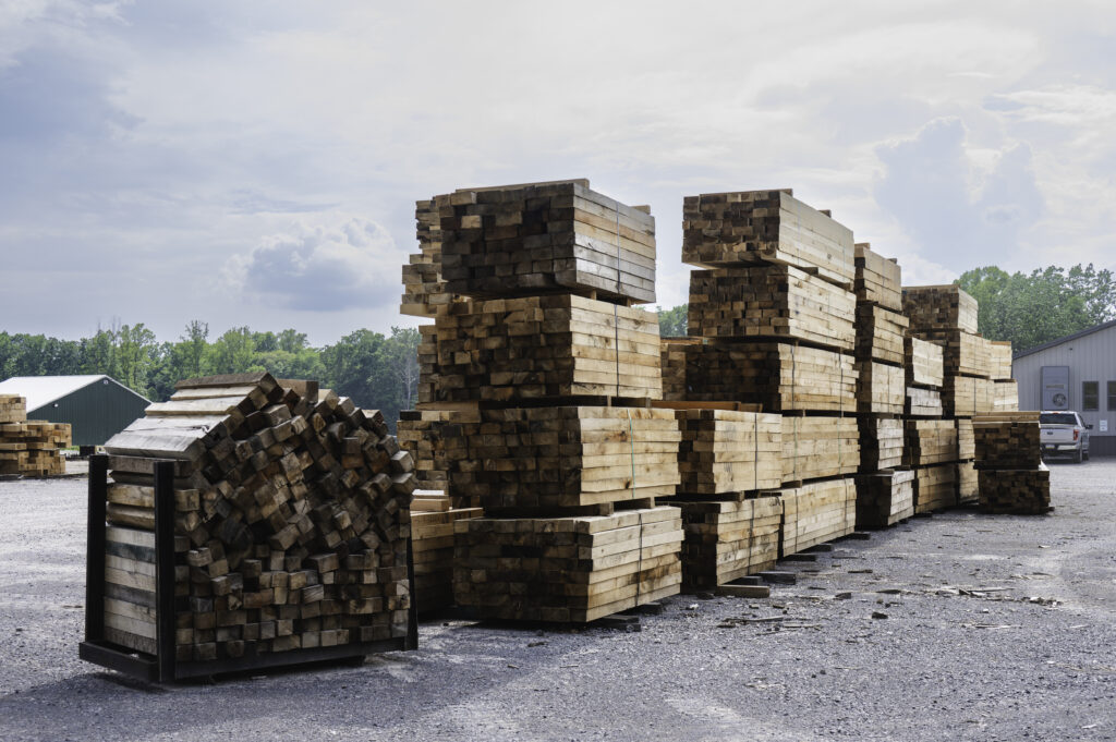 blocking lumber stacks and railroad ties